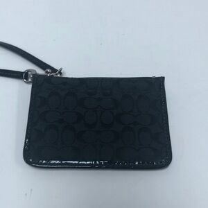 Coach Signature ID key ring wristlet